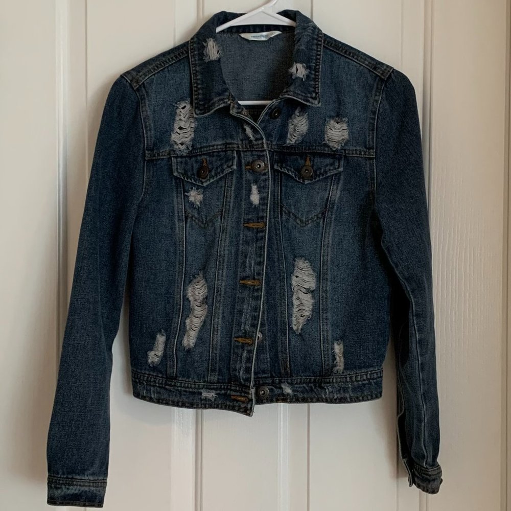 Distressed Women's Blue Jean jacket